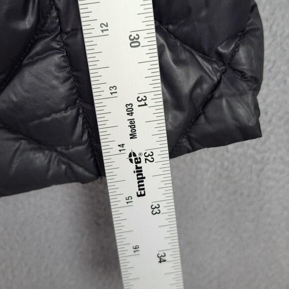 Steve Madden Puffer Jacket Womens Large Black Hooded Long Quilted Down Coat - Picture 4 of 12